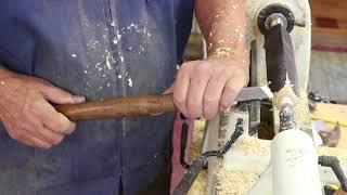 Turning with a  Skew chisel on square stock    with Sam Angelo the Wyomingwoodturner