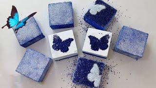 Gym Chalk ASMR | Blue Butterfly&Dyed& Glitter&Crispy | New | Crush | Oddly Satisfying | Sleep Aid