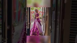 Beautiful Royal Purple colour bridal lehenga designs 