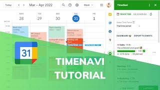 TimeNavi Tutorial - How to calculate and analyse time using Google Calendar