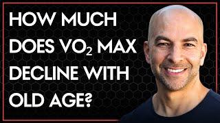 How much does VO₂ max decline with old age?