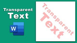 How to Create Transparent text in Microsoft word