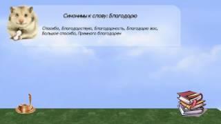 Синонимы к слову благодарю в видеословаре синонимов онлайн