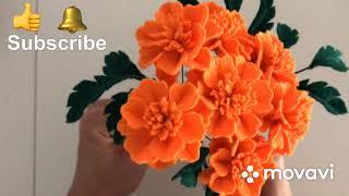 МК Цветы из фетра. DIY How to make Felt flowers tutorial  