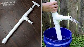 How to Make a Simple & Strong PVC Water Pump (DIY manual hand pump from spare parts)