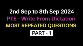 PTE  Listening Write from Dictation (Part-1) Sep 2024 Exam Predictions | dictation pte 2024.