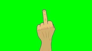 Animated Hand Giving the Middle Finger ~ Green Screen