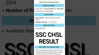 SSC CHSL Result 2024 Tier 1 #ssc #sscchsl