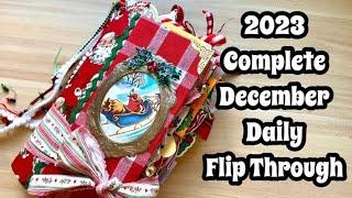 Complete December Daily Journal Flip Through 2023 / Simple Junk Journal Layouts / Easy Scrapbooking