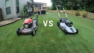 Gas mower vs battery mower