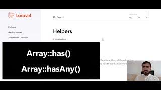 Laravel Helpers | Array has() vs Array hasAny() | How to check key exists in Array