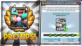 PRO TIPS FOR "RASCALS DRAFT CHALLENGE" IN CLASH ROYALE || BEST COMMON CARD EVER!?
