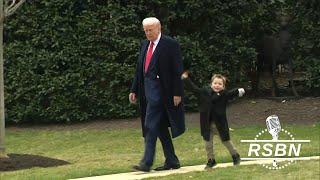 WATCH: President Trump and Elon Musk Leave the White House and board Marine One - 3/14/25