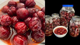 How to Make Pickle Red Plum or Cherry Plum||Khmer Food||Cambodian Food