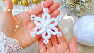 It's so Cute ⭐ Superb Snowflake Making Idea with Yarn -You will Love It - DIY Easy Christmas Crafts