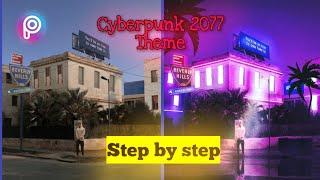 How to edit Synthwave (Neon) Art in PicsArt mobile | Cyberpunk 2077 Neon Photo editing