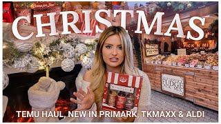 VLOGMAS  TEMU HAUL + NEW IN PRIMARK, TKMAXX, POUNDLAND & ALDI CHRISTMAS SHOPPING