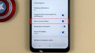 How to enable/disable Show snooze button on Samsung A04s Android 13