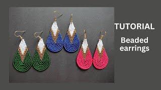 Seed bead earrings tutorial for beginners, brick stitch and beaded fringe-pendants, diy earrings