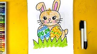 Как нарисовать КРОЛИКА - рисунок на Пасху - пасхальный кролик