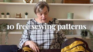 10 FREE sewing patterns to add to your me-made wardrobe to make your own clothes.