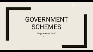 Government schemes for UPSC Prelims 2020+Mains 2020