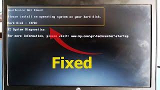 Boot Device Not Found Hard Disk 3F0 Error on HP [FIXED]