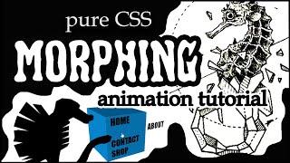 Pure CSS Morphing Animation With Clip Path & 3D Cube Menu With Perspective & Preserve 3D Properties