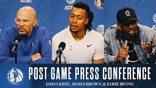 Jason Kidd, Moses Brown, & Kyrie Irving | Post Game vs CHA | 02/27/25