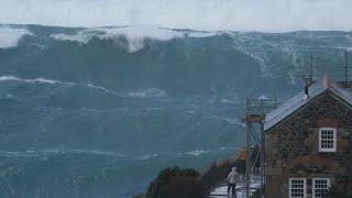 Massive waves off the coast of Cape Cornwall