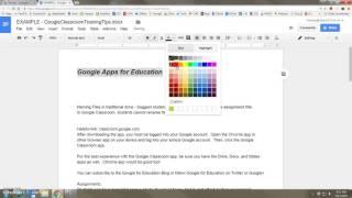 Google Docs - Formatting Options