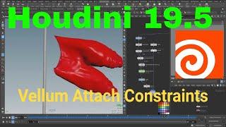 Houdini 19.5 :  Vellum Attach Constraints geometry node