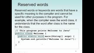 Java Program: Anatomy of a Java Program.