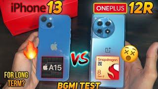 iPhone 13(60FPS) vs Oneplus 12R(90FPS) PUBG Test | Which one to buy under 40k? Detailed Review