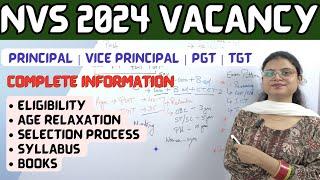 NVS PGT TGT TEACHERS RECRUITMENT 2024 COMPLETE INFORMATION| NVS TGT PGT ELIGIBILITY | AGE | SYLLABUS