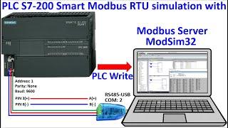 PLC S7-200 smart write data to Modsim32 (Modbus Server)
