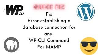 How to Fix Error establishing a database connection for any WP-CLI Command For MAMP