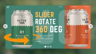 Create Responsive Slider 360 Deg Rotation Effect using HTML CSS & Javascript