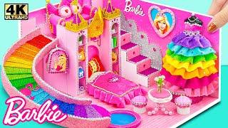 DIY Dream Barbie Castle with Luxury Pink Bedroom, Rainbow Slide Pool, Dress ️ DIY Miniature House