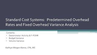 Fixed Mnfg Overhead & Variances