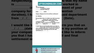 Reminder Letter for Full and Final Settlement to Employer