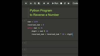 #python program to reverse a number || #coding  #math