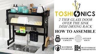 Toshionics: Elevate Your Kitchen with the Ultimate 2-Tier Glass Door Dish Drying Rack Solution