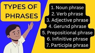 Types of Phrases | Seven Types | Easy learning with examples | Syntax