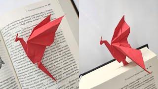 Origami DRAGON bookmark | How to make a bookmark with dragon