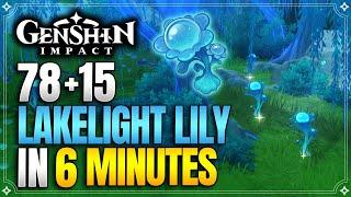 Lakelight Lily Locations | Fast and Efficient Route | Furina Ascension Materials |【Genshin Impact】