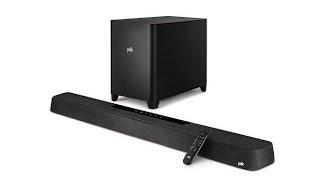 Polk MAGNIFI MAX AX Flagship 5.1.2 Dolby Atmos Sound Bar with Wireless Subwoofer.