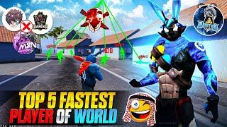 TOP 5 FASTEST PLAYER OF FREE FIRE- MOST DANGEROUS PLAYERS OF FREE FIRE