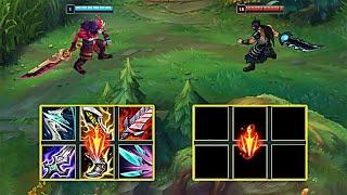 LEVEL 1 TRYNDAMERE FULL BUILD vs LEVEL 18 TRYNDAMERE NO BUILD - League of Legends