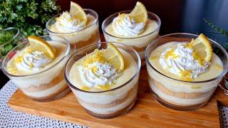 Take 1 lemon  and make this delicious dessert, in 5 minutes. Without gelatin. Without oven.